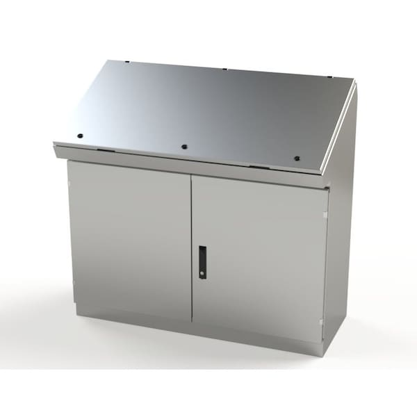 1/4 Turn Latch, 3 Point Latch with Keyed Handle Electrical Enclosures, 46-1/4 in H, 18-1/2 in D